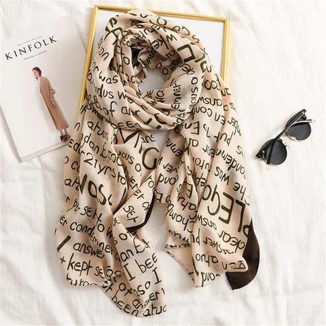 LeStyleParfait Women's Scarves & Shawls Stylish Wrap Scarf Printed Cotton -Scarf