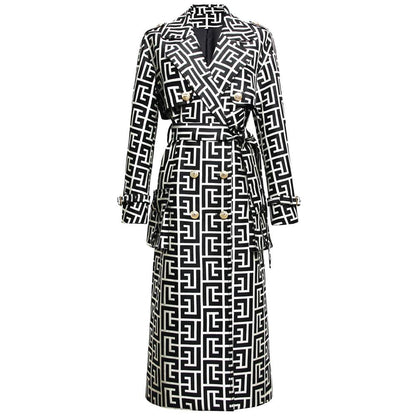 Belted Print Women's Trench Coat - Overcoat - LeStyleParfait