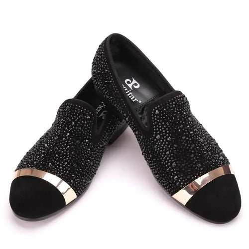 Black Diamonds Men Suede Loafers - Loafer Shoes - LeStyleParfait