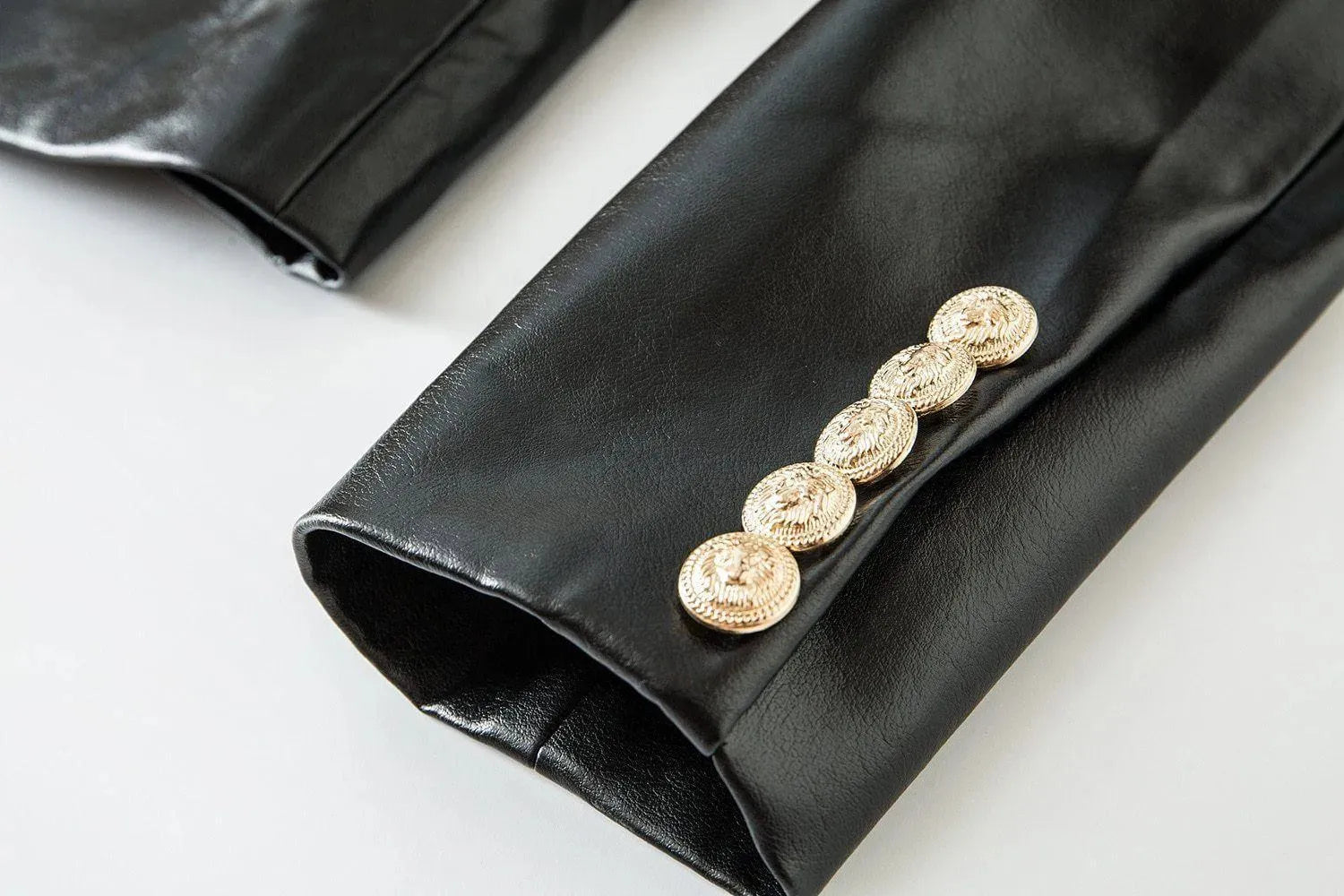 Black Leather Blazer Women - Formal-Business - Plain-Solid - Leather Blazer - LeStyleParfait