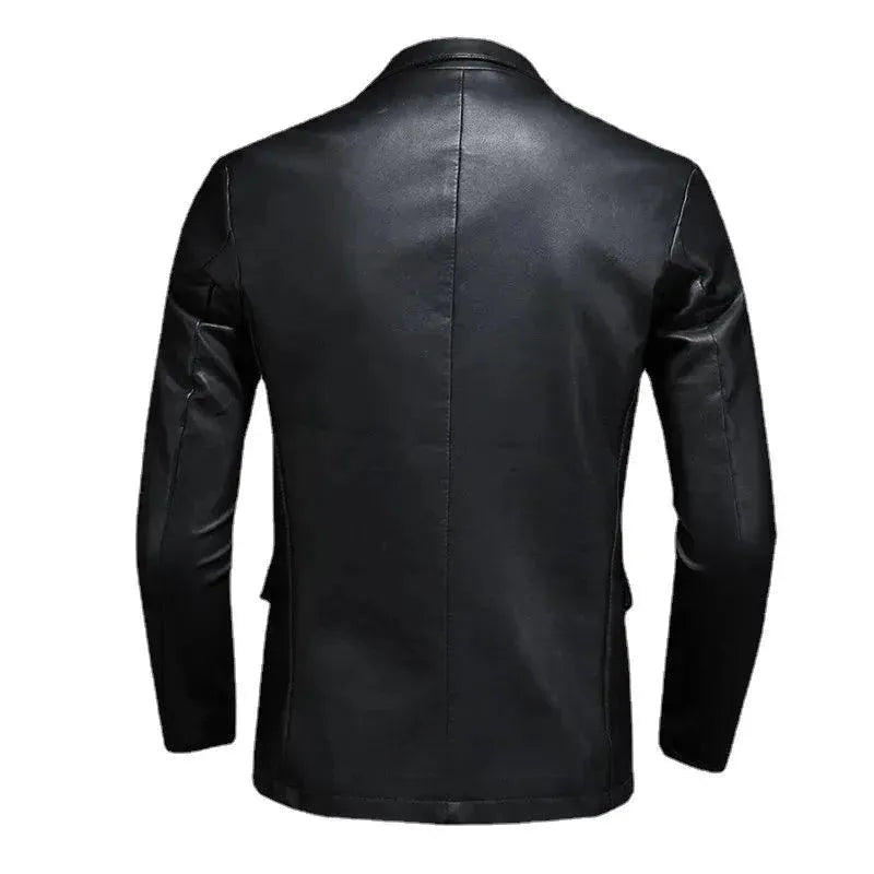 Black PU Leather Blazer for Men - Leather Blazer - LeStyleParfait