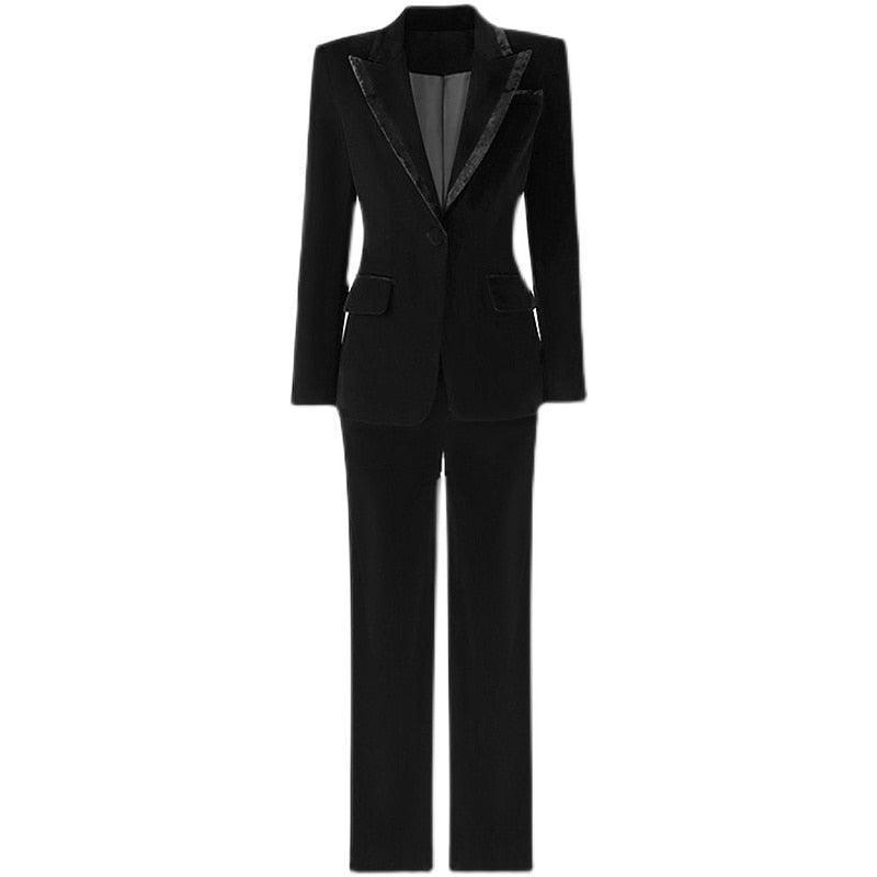 Black Velvet Pantsuit - Pantsuit - LeStyleParfait