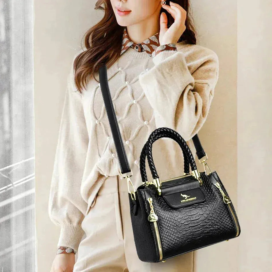 Black Women Soft Leather Handbag - Handbag - LeStyleParfait