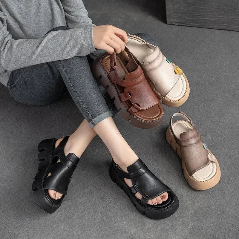 Block Heel Wedge Sandals - Wedge Shoes - LeStyleParfait