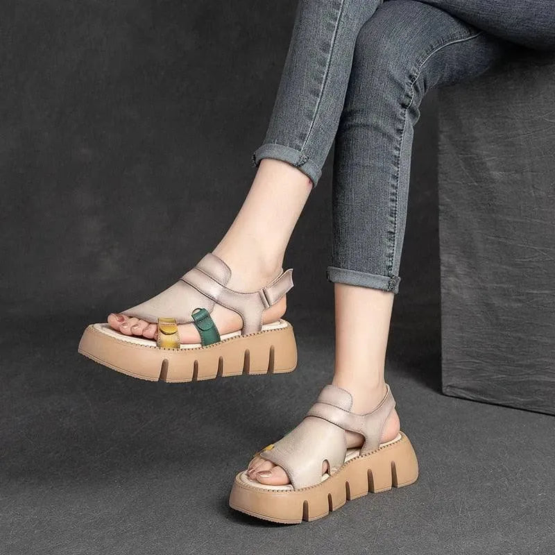 Block Heel Wedge Sandals - Wedge Shoes - LeStyleParfait