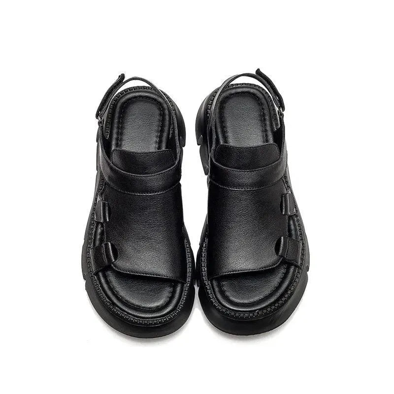 Block Heel Wedge Sandals - Wedge Shoes - LeStyleParfait