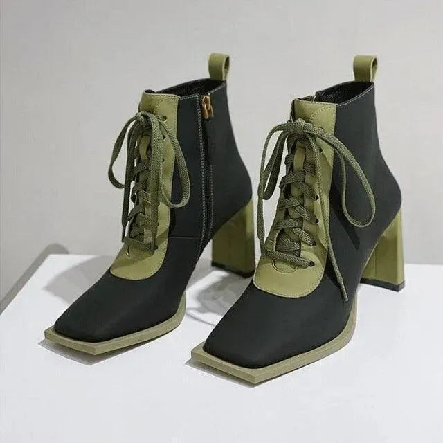 Block Lace-Up Women Boots - Boots - LeStyleParfait