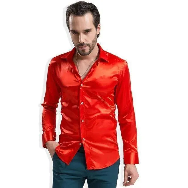 Bolan Satin Silk Shirt For Men - Silk Shirt - LeStyleParfait