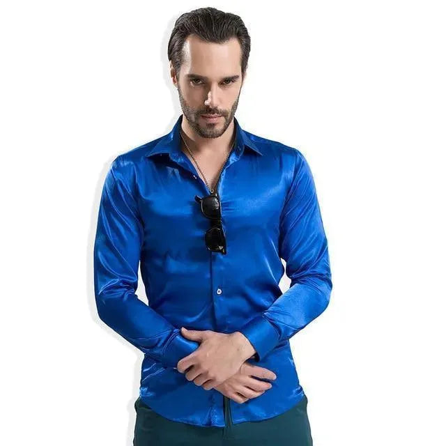 Bolan Satin Silk Shirt For Men - Silk Shirt - LeStyleParfait