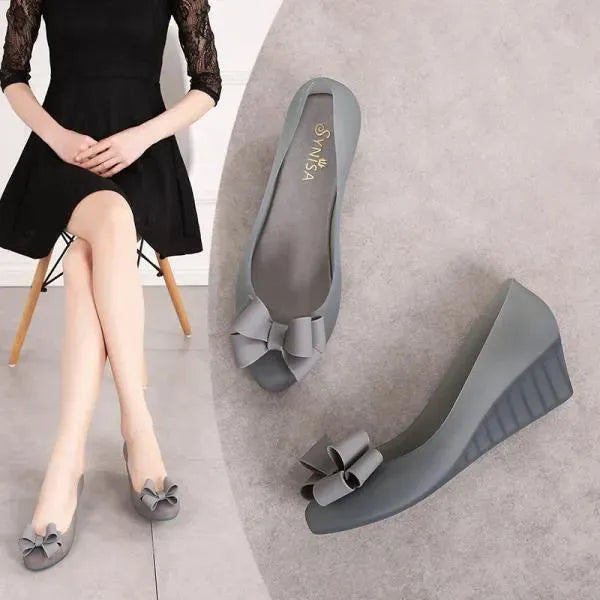 Bowtie Pumps Wedge Shoes - Wedge Shoes - LeStyleParfait