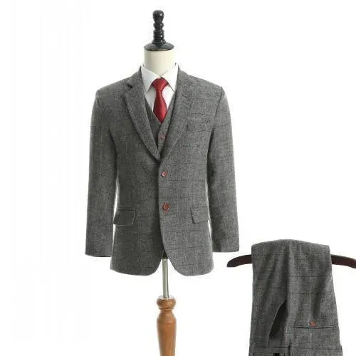 Bromley Plaid Three Piece Tweed Suit - Tweed Suit - LeStyleParfait