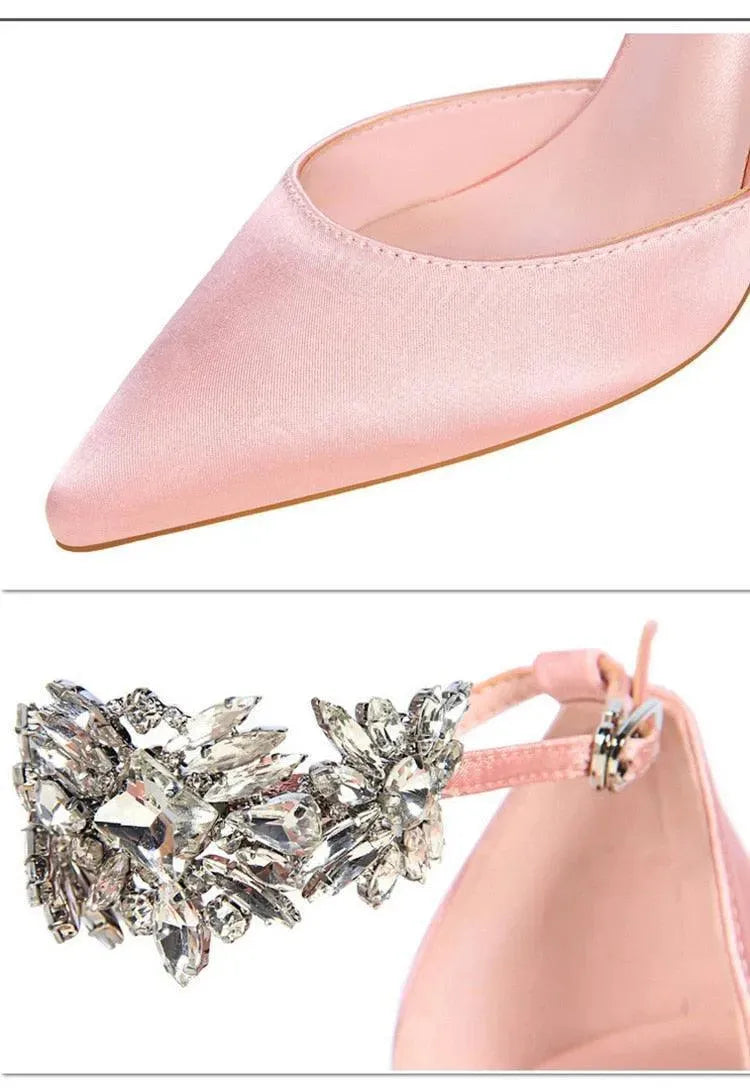 Buckle-Strap Silk Pumps Shoes - Pumps Shoes - LeStyleParfait