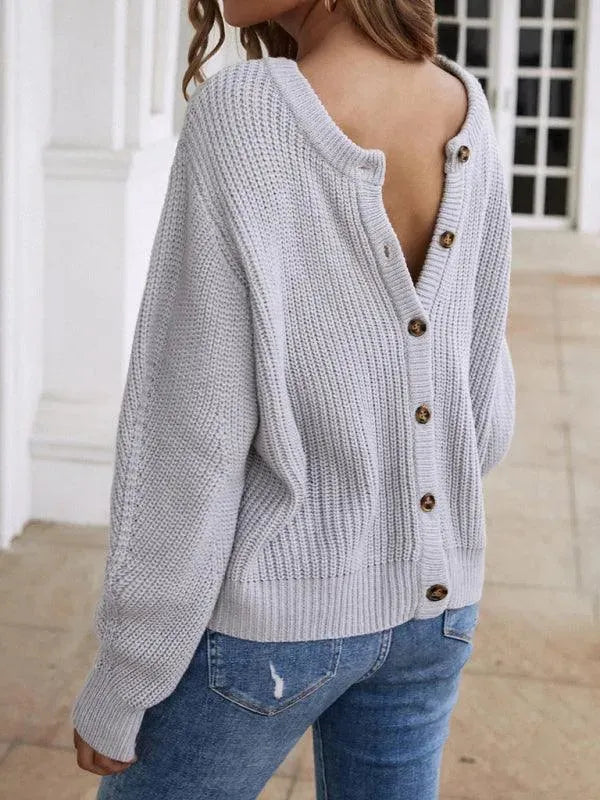 Buttoned Knit Women Cardigan Sweater - Cardigan Sweater - LeStyleParfait