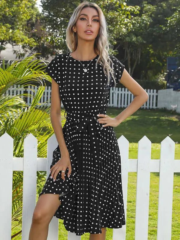 Casual Dotted Midi Dress-LeStyleParfait