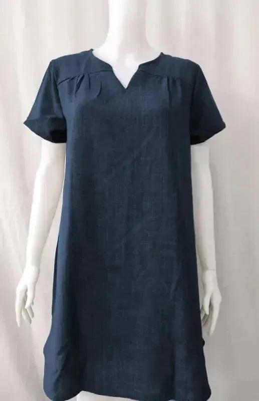 Casual Green Linen Mini Dress