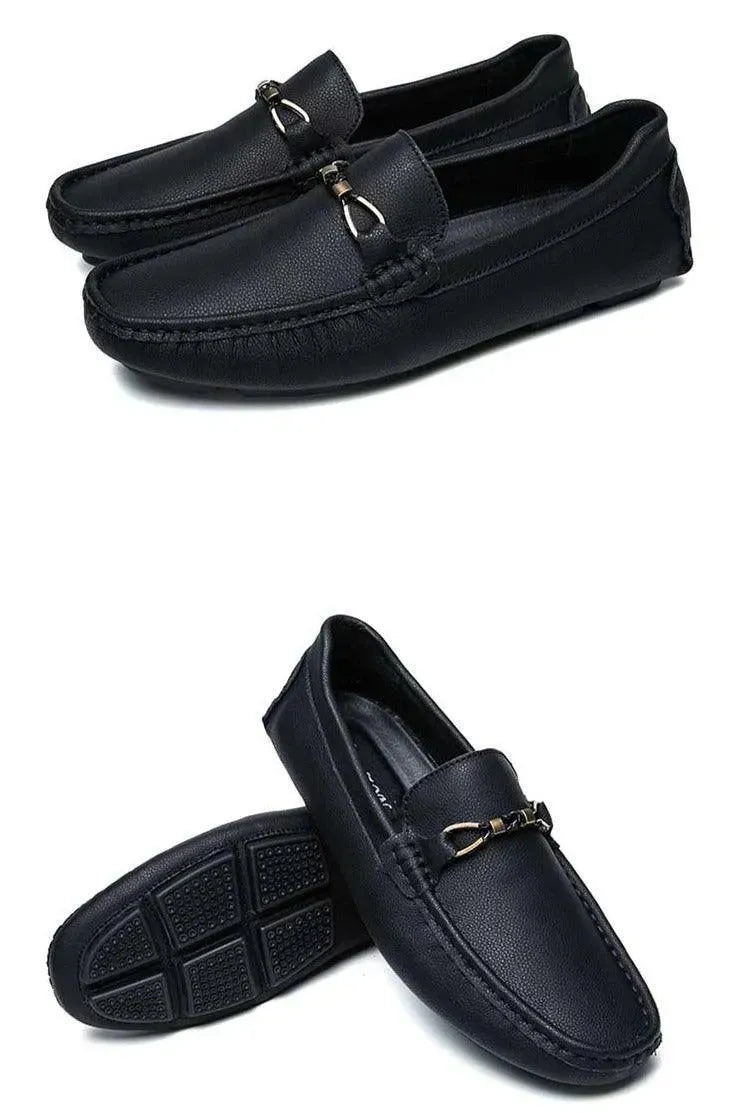 Casual Leather Driving Shoes For Men - Loafer Shoes - LeStyleParfait