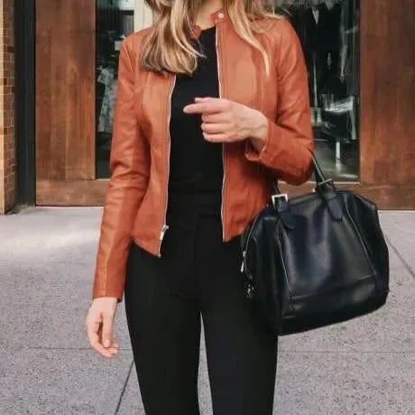 Casual Leather Jackets For Women - Leather Jacket - LeStyleParfait