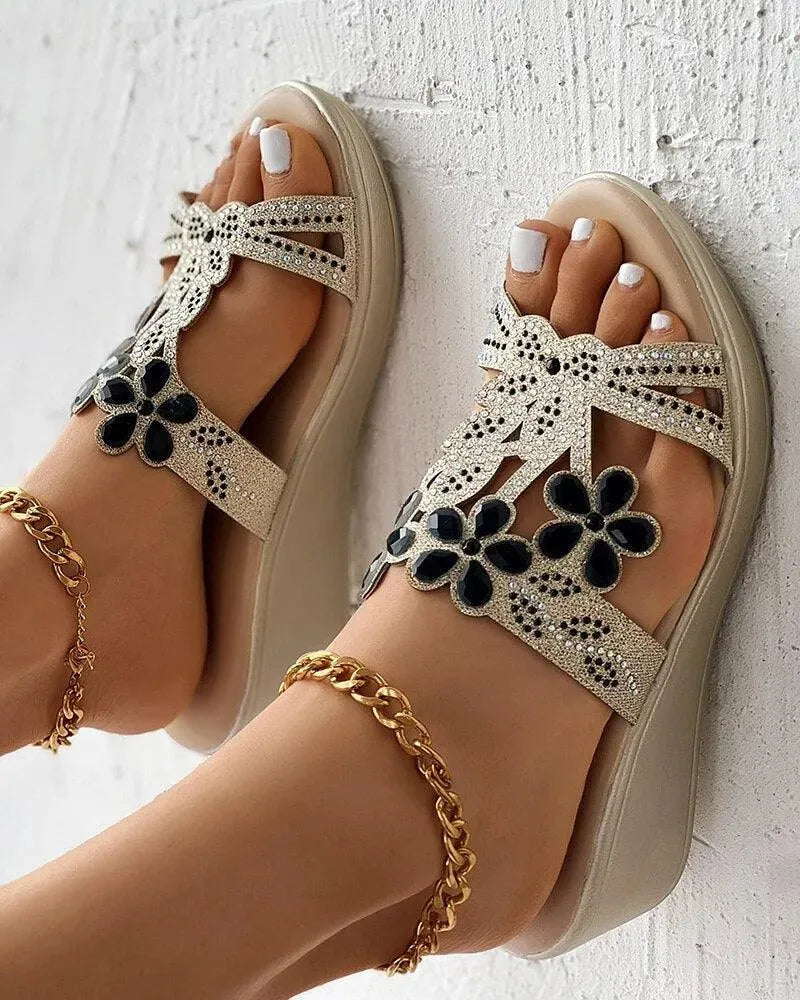 Casual Rhinestone Wedge Shoes - Wedge Shoes - LeStyleParfait