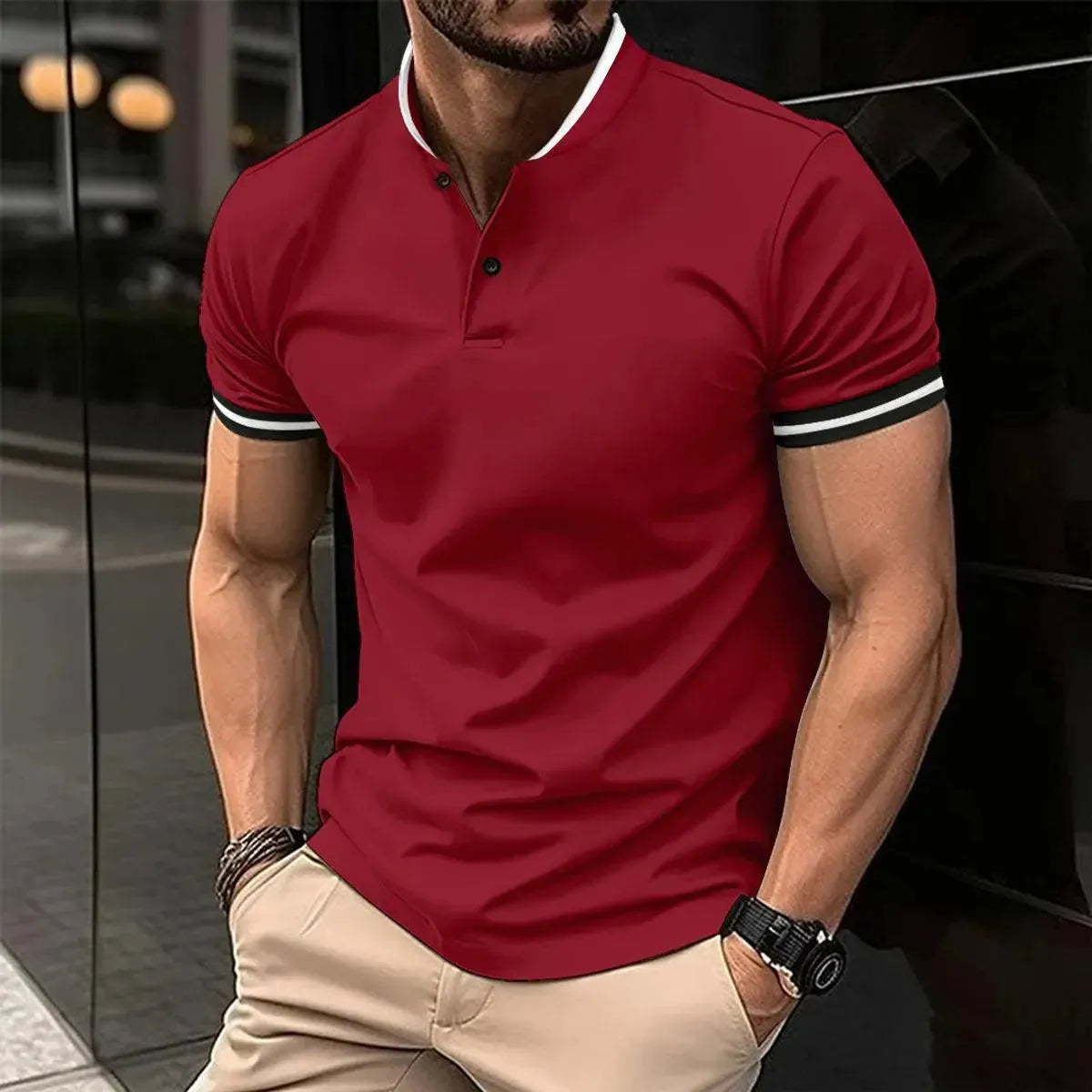 Casual Short-Sleeved Men Polo Shirt - Polo Shirt - LeStyleParfait