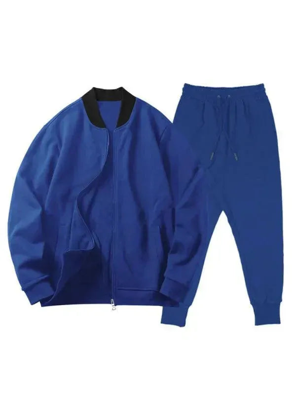 Men's Clothing Set Casual Zipper Plain-Solid Outfit Set - LeStyleParfait