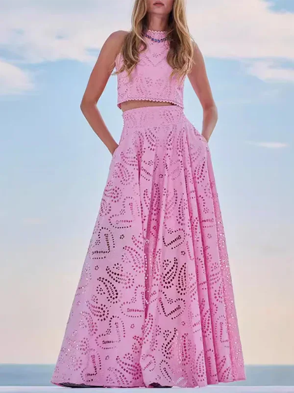 Casual Textured Sleeveless Maxi Dress