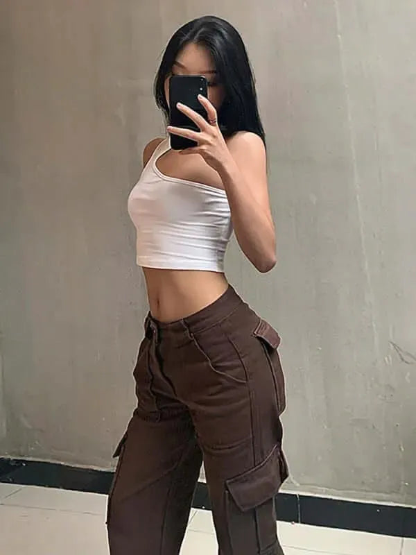 Casual Wide Leg Women Cargo Pants - Women Pants - LeStyleParfait