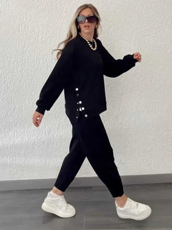 Casual Women Two-Piece Knit Set - Casual Knit Set - LeStyleParfait
