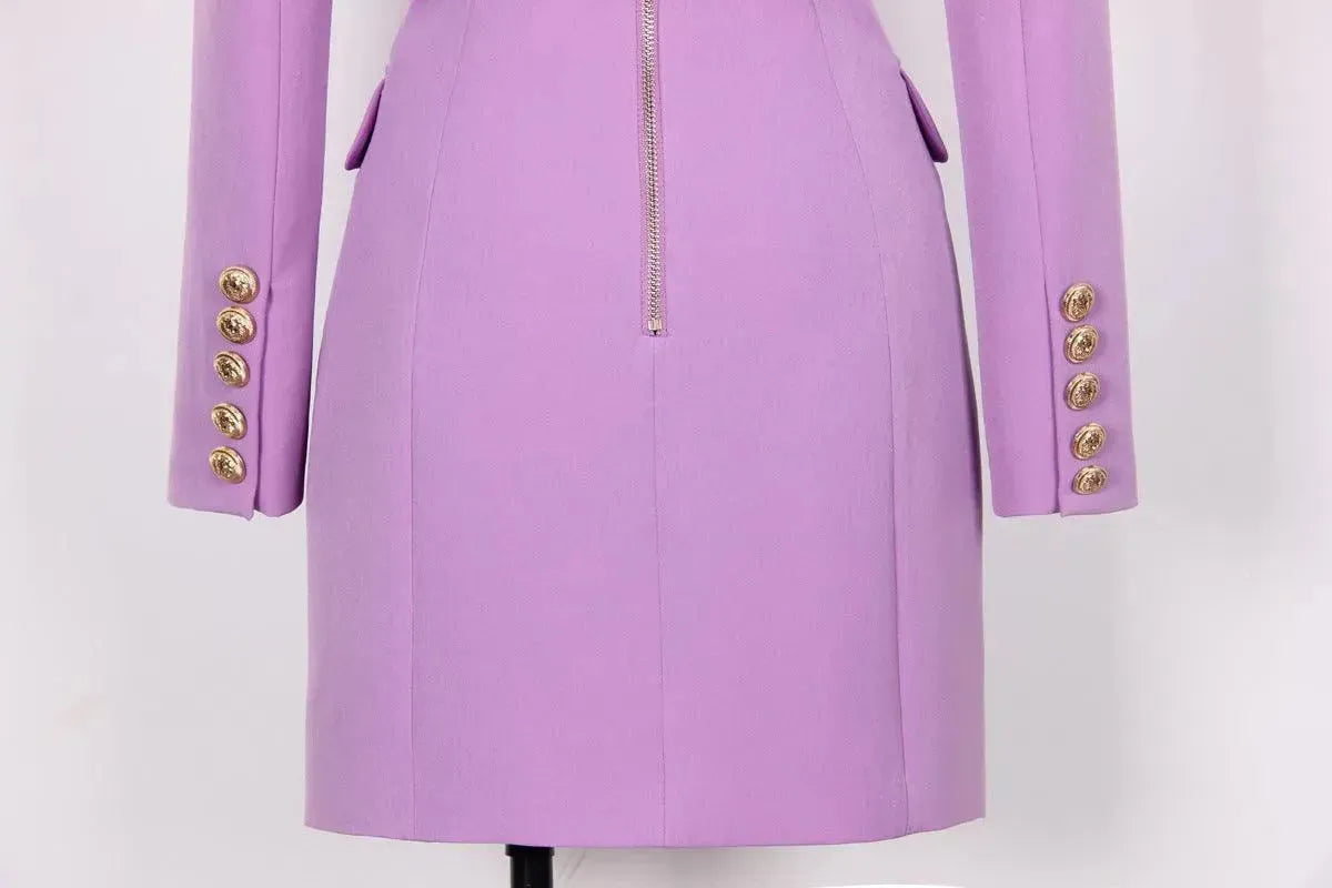 Chic Double-Breasted Blazer Women - Formal-Business - Plain-Solid - Double-Breasted Blazer - LeStyleParfait