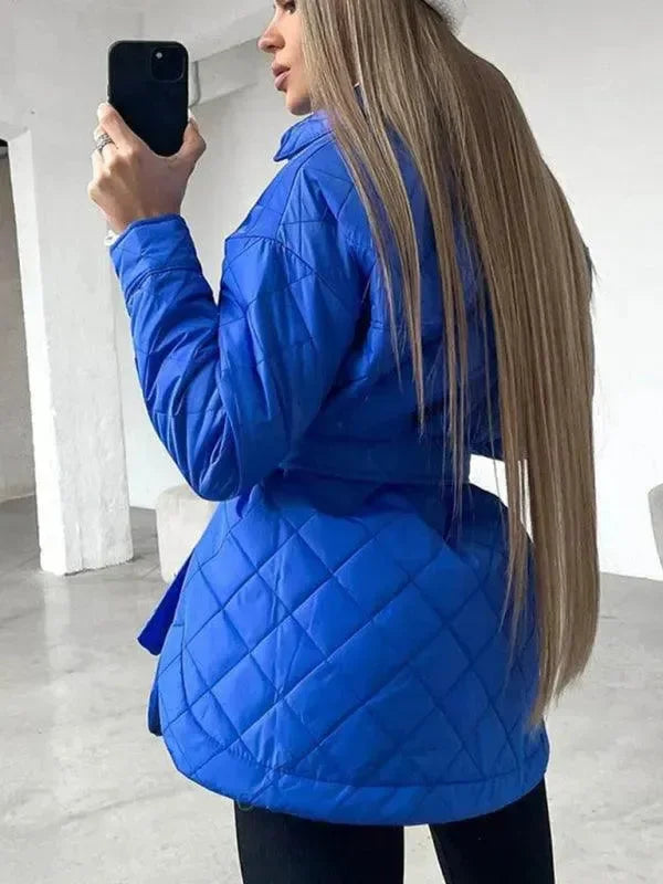 Chic Loose Women’s Quilted Shirt Jacket - Quilted Shirt Jacket - LeStyleParfait