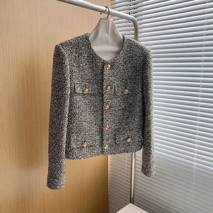 Chic Multipockets Tweed Jacket - Tweed Blazer - LeStyleParfait