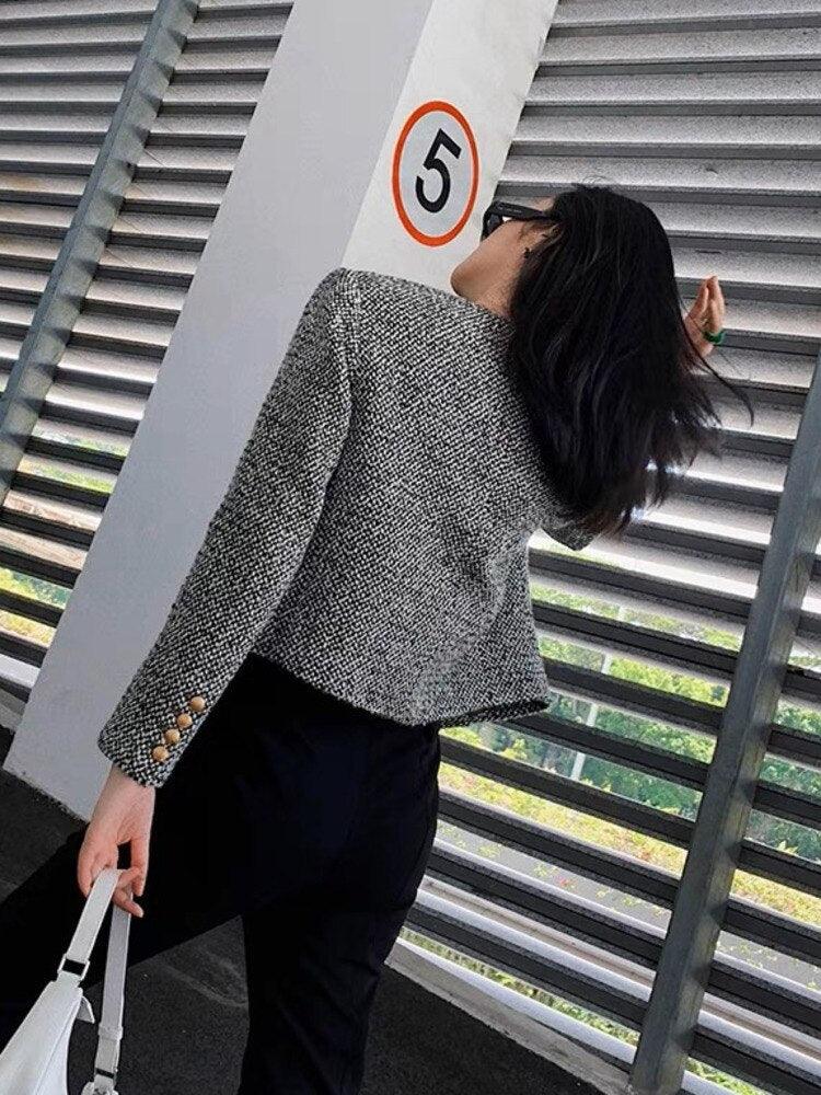 Chic Multipockets Tweed Jacket - Tweed Blazer - LeStyleParfait