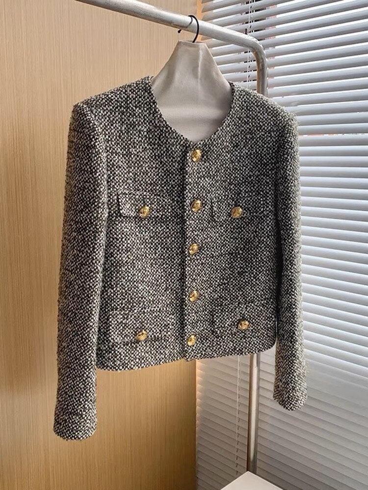 Chic Multipockets Tweed Jacket - Tweed Blazer - LeStyleParfait