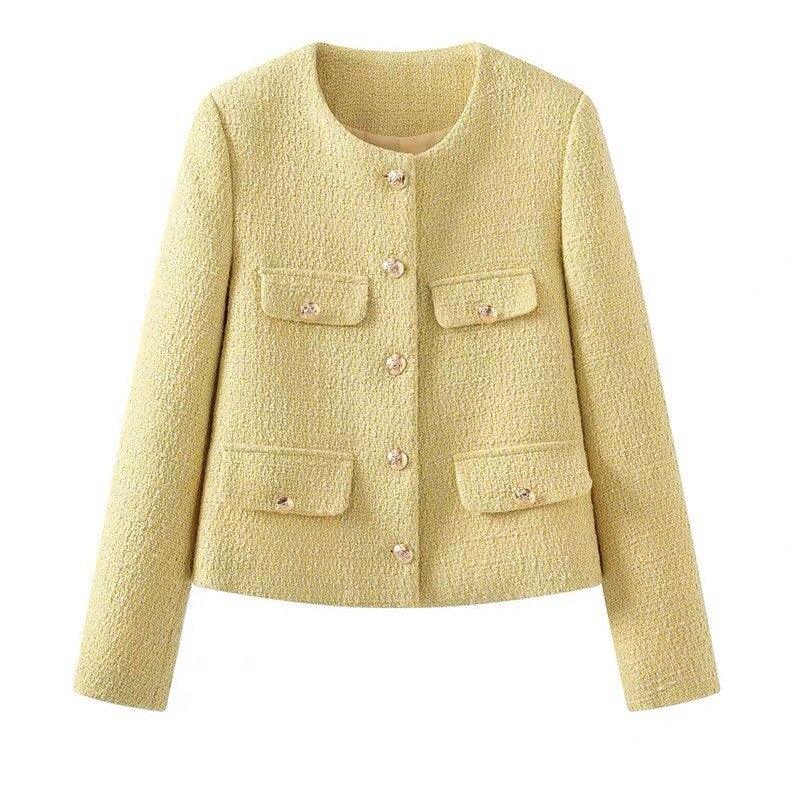 Chic Multipockets Tweed Jacket - Tweed Blazer - LeStyleParfait