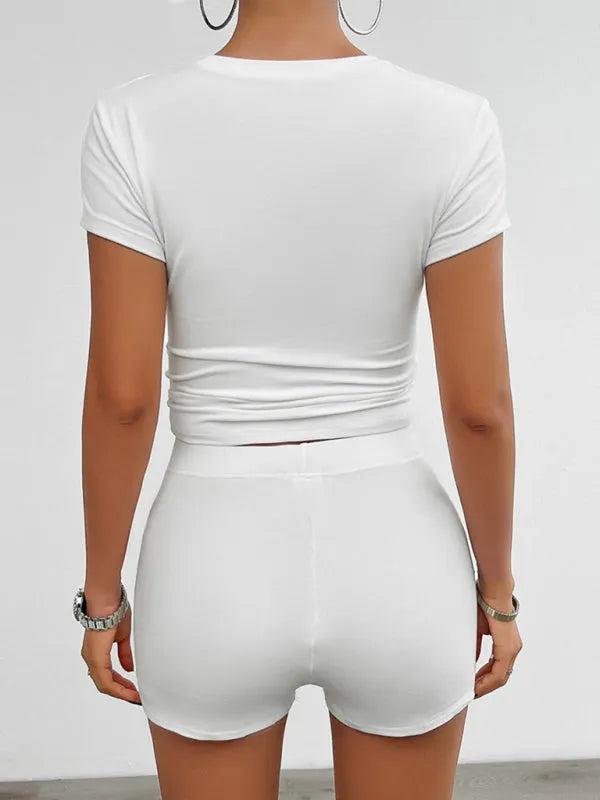 Chic Women Casual Slim Jersey Shorts Set - Casual Shorts Set - LeStyleParfait