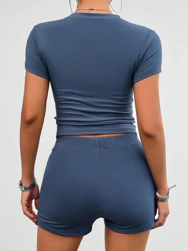 Chic Women Casual Slim Jersey Shorts Set - Casual Shorts Set - LeStyleParfait