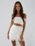 Chic Women Floral Lace Two-Piece Skirt Set - Floral Skirt Set - LeStyleParfait