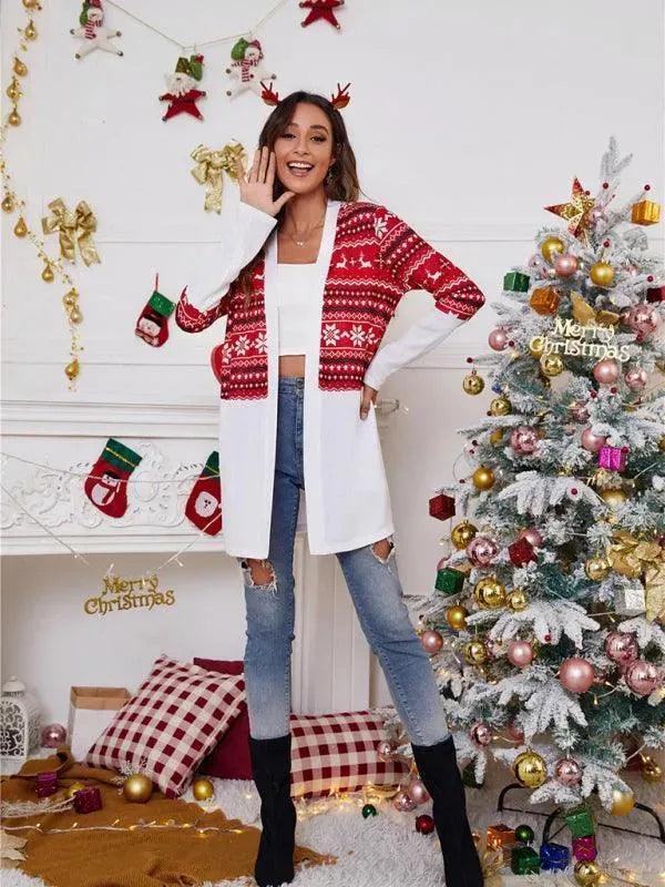 Christmas Print Casual Women Cardigan Sweater - Cardigan Sweater - LeStyleParfait