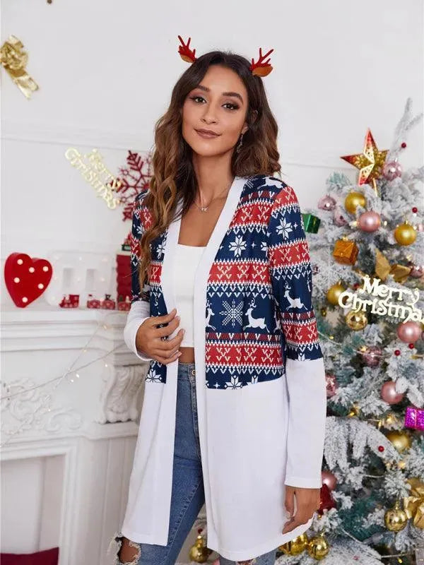 Christmas Print Casual Women Cardigan Sweater - Cardigan Sweater - LeStyleParfait