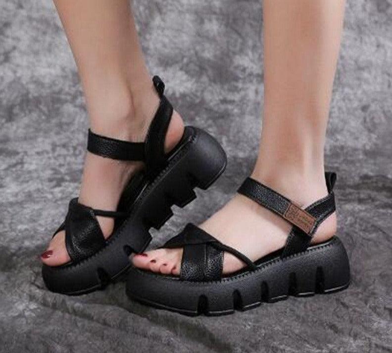 Chunky Heels Wedge Sandals - Wedge Shoes - LeStyleParfait