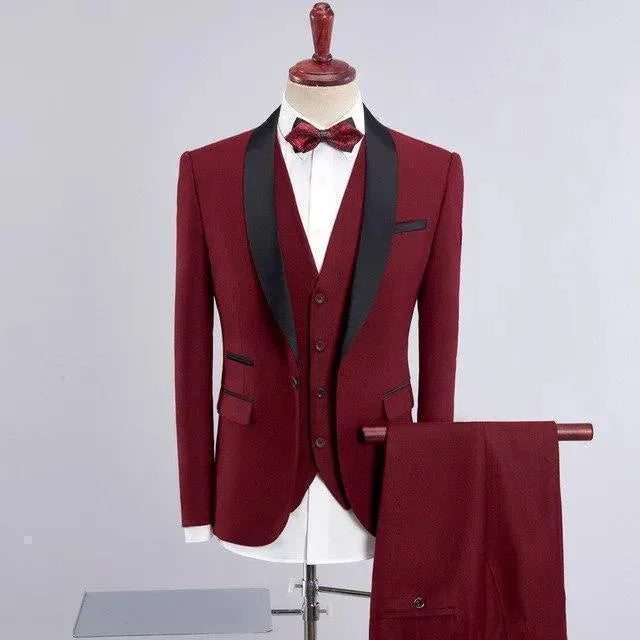 Cowell Tuxedo Wedding Suit, Shawl Collar - Tuxedo Suit - LeStyleParfait