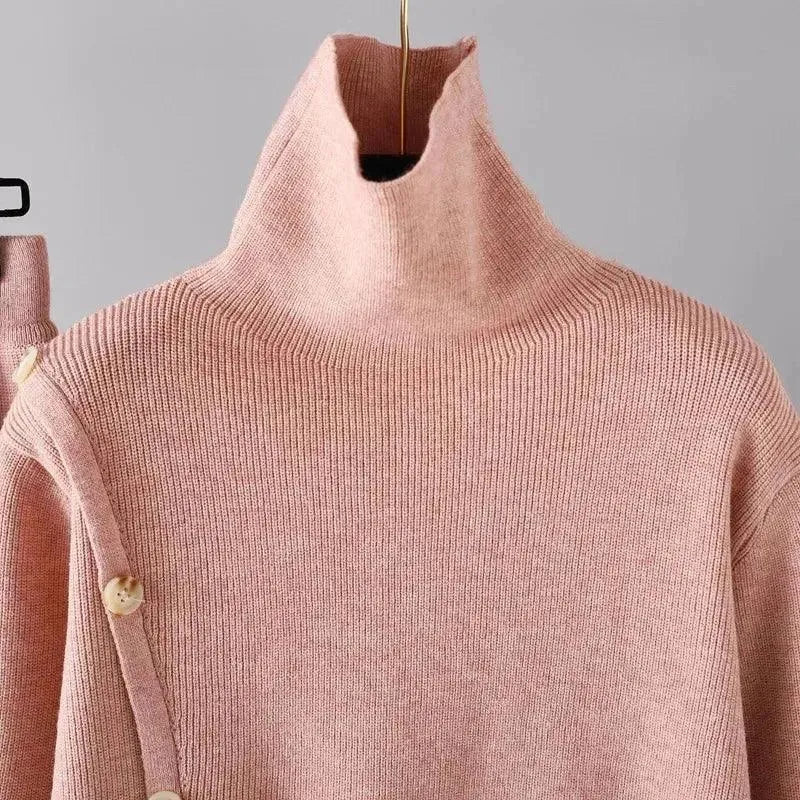 Cozy Casual Wool Two-Piece Pants Set - Casual Pants Set - LeStyleParfait