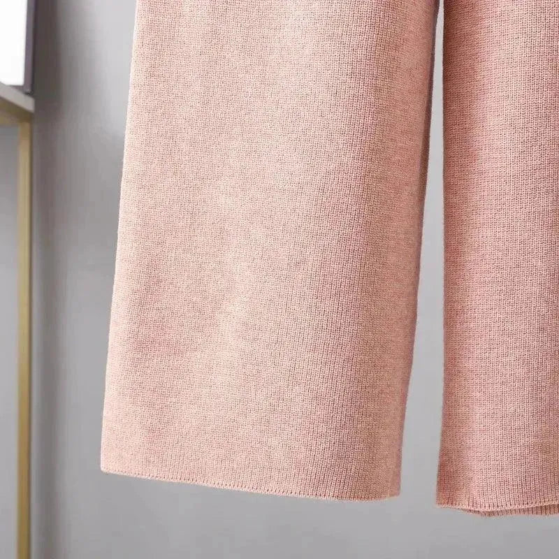 Cozy Casual Wool Two-Piece Pants Set - Casual Pants Set - LeStyleParfait