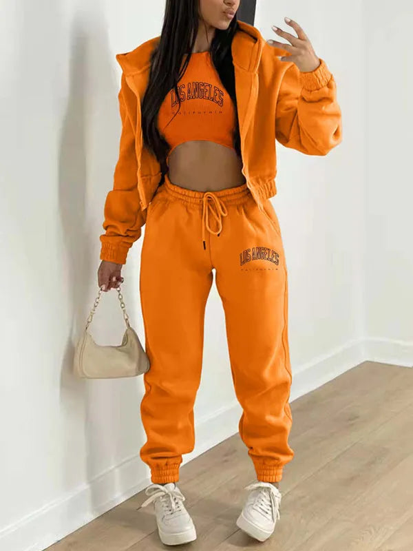 Cozy Women Casual Jogger Three-Piece Set - Casual Jogger Three-Piece Set - LeStyleParfait