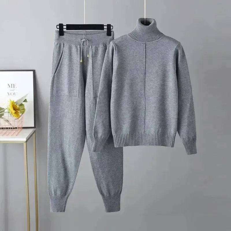 Cozy Women Casual Knit Two-Piece Set - Casual Knit Two-Piece Set - LeStyleParfait