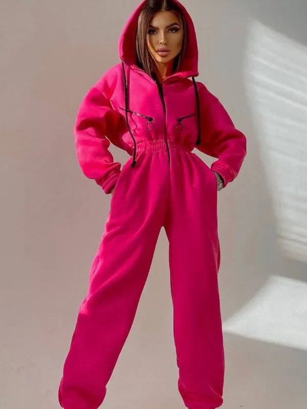 Cozy Women Casual Zip Two-Piece Set - Casual Jogger Set - LeStyleParfait