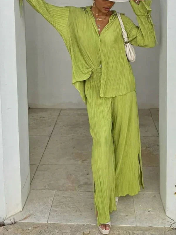 Cozy Women Striped Lounge Two-Piece Set - Striped Lounge Two-Piece Set - LeStyleParfait