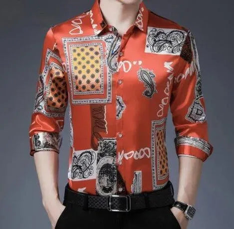 Curtis Vintage Silk Shirt For Men - Silk Shirt - LeStyleParfait