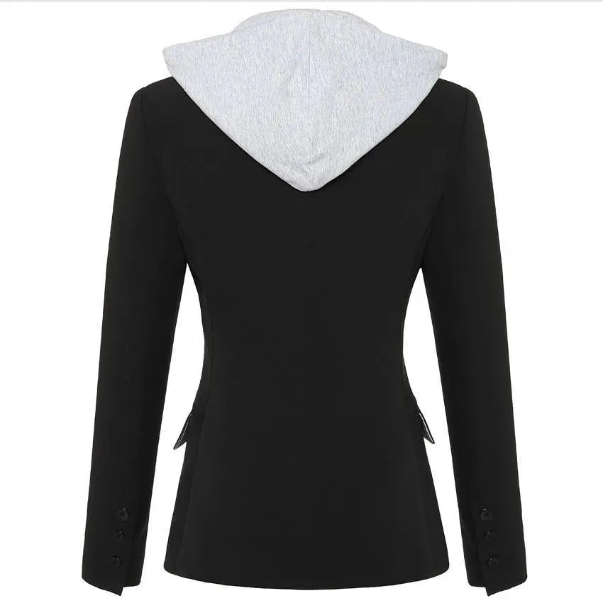 Detachable Hooded Blazer Women - Casual - Plain-Solid - Women's Blazer - LeStyleParfait