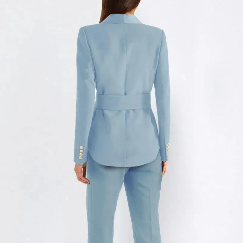 Double Breasted Women Tuxedo Suit - Tuxedo Suit - LeStyleParfait