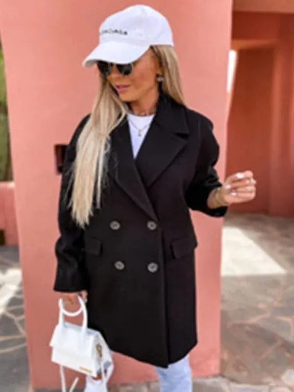 Double-Breasted Women Winter Coat - Winter Coat - LeStyleParfait